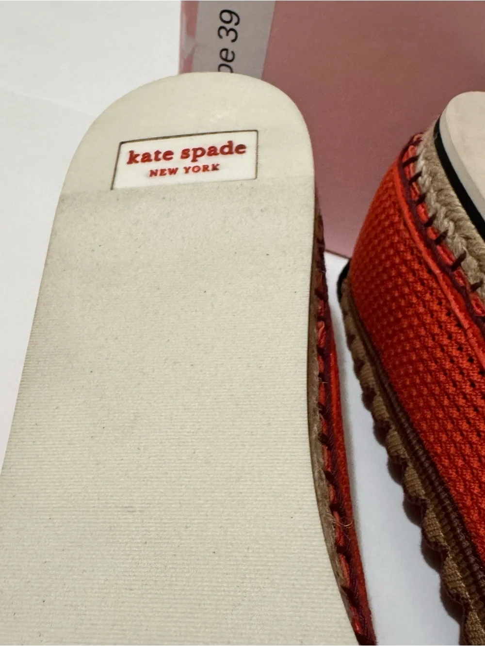 Kate Spade Women's Orange Knit Espadrille Flats 11